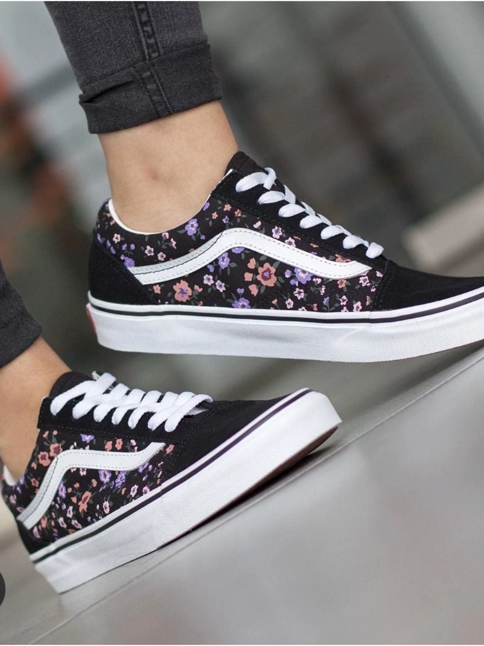 Vans Black Floral